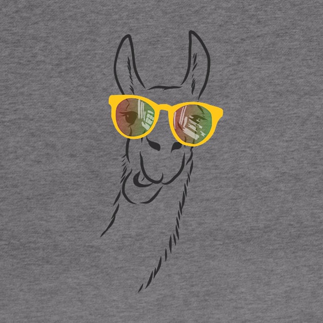 cute llama in fashionable glasses by Elala